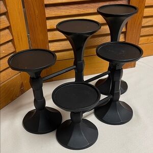 Vintage Pottery Barn Artemis Black Hinged Metal Candle Holder -Retired